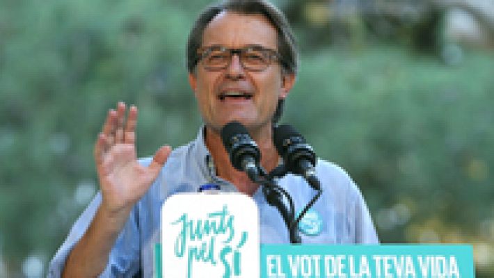 Telediario 1 - Mas propone hacer un "corte de mangas" a PP, PSOE y Podemos