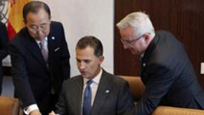 Telediario 1 - El Rey ofrece un discurso ante Naciones Unidas