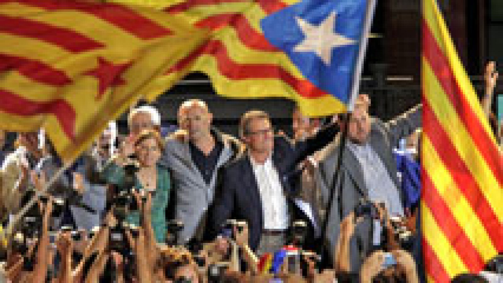 Telediario 1: Los independentistas de Junts pel Sí y la CUP suman la mayoría absoluta de escaños pero no de votos  | RTVE Play