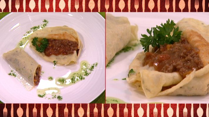 Cocina con Sergio - Receta de crepes rellenos a la boloñesa