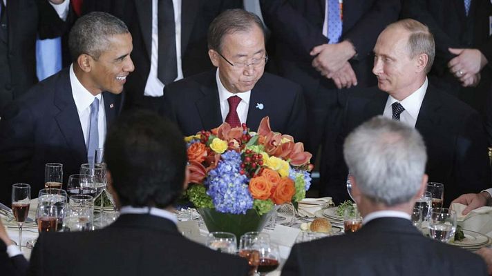 Telediario 1 - Obama, Putin y Rohaní apoyan ante la ONU una coalición contra el terrorismo pero discrepan sobre el futuro de Asad