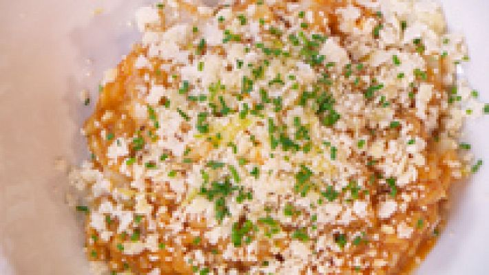 Arroz meloso de coliflor y bacalao