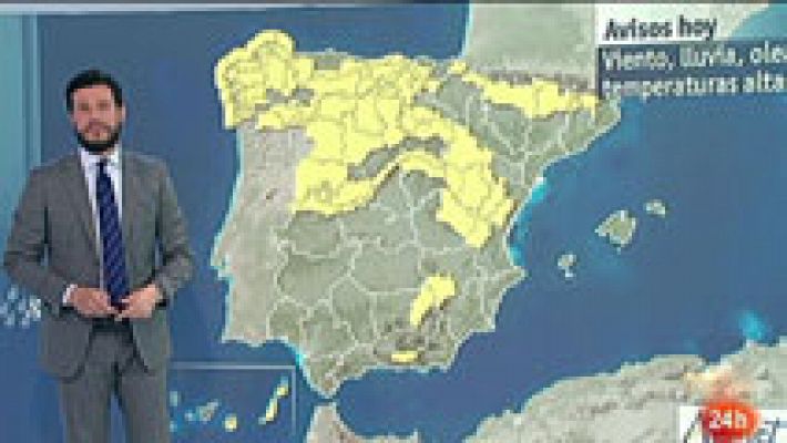 El tiempo - Jornada con lluvias persistentes y fuertes vientos en Galicia y el Sistema Central