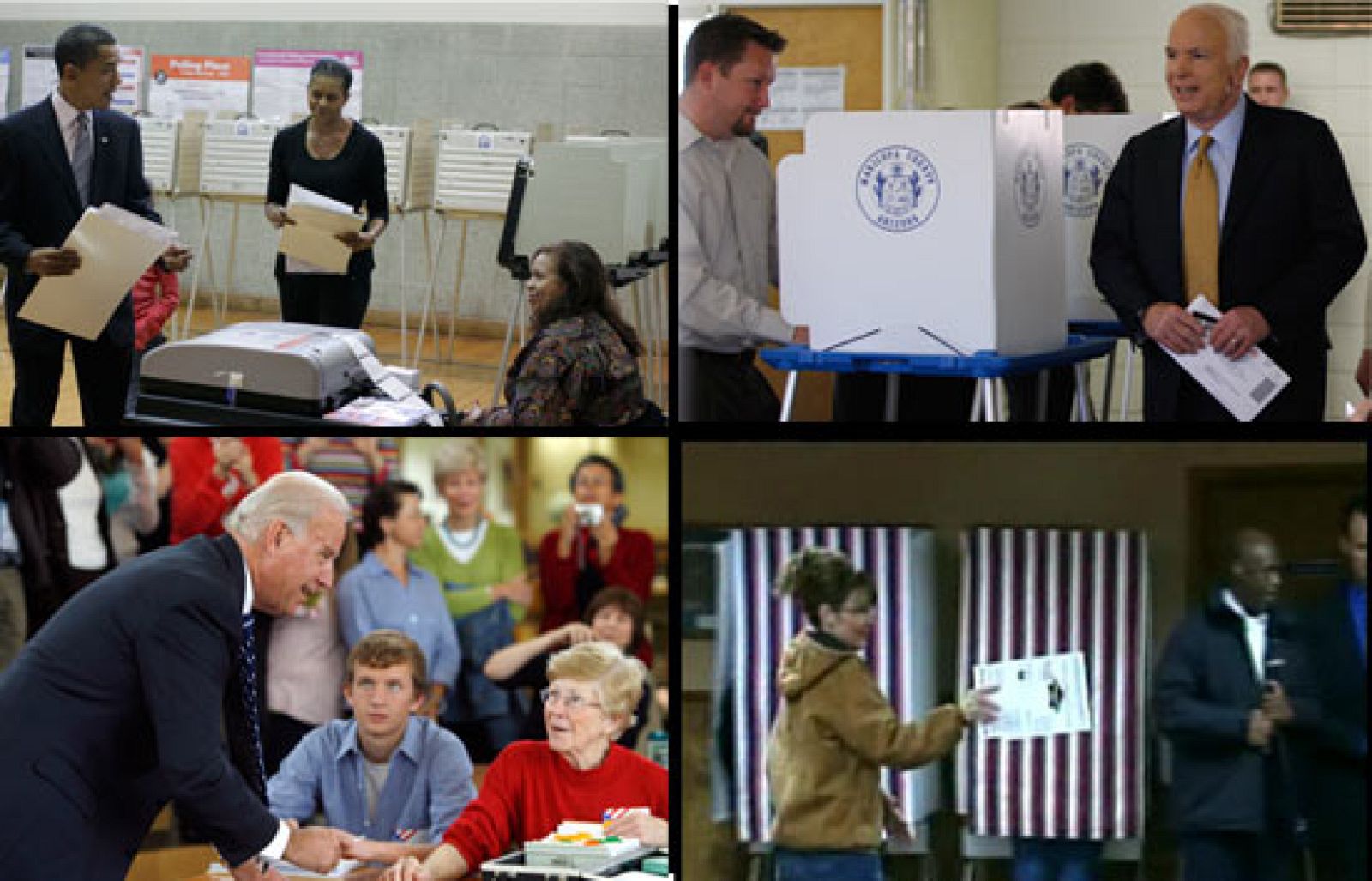 Votan Obama, McCain, Palin y Biden | Ver
