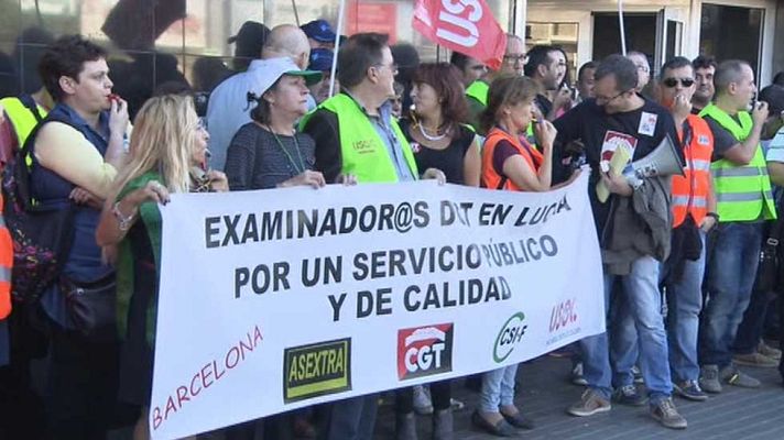 Telediario 1 - Los examinadores de tráfico inician su cuarta semana de huelga parcial
