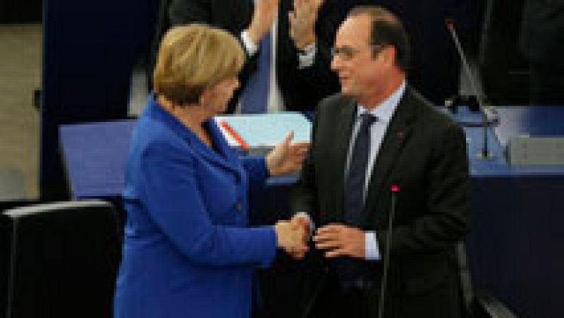 Merkel y Hollande, ante el Parlamento Europeo: "El nacionalismo es la guerra. Necesitamos más Europa, no menos"