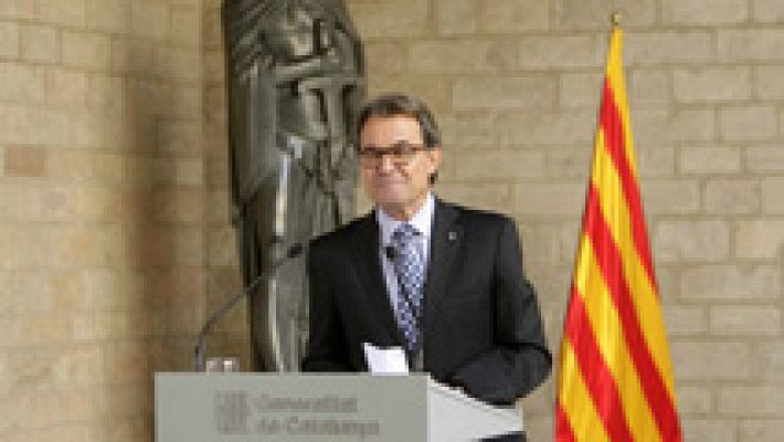 Telediario 1 - Artur Mas niega que el apoyo popular recibido en el TSJC sea coacción a la justicia
