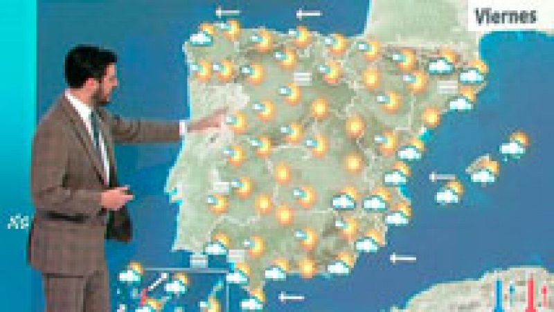 Temperaturas en ascenso en la mitad norte y chubascos en Canarias