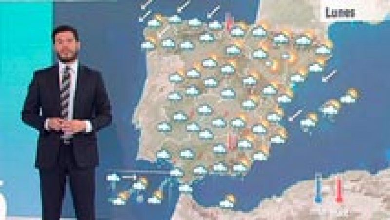 Lunes lluvioso en toda la Península con temperaturas más altas 