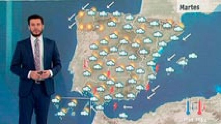 Lluvias en el sur y tiempo nublado con temperaturas altas