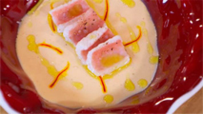 Receta de flan de cintas y azafrán