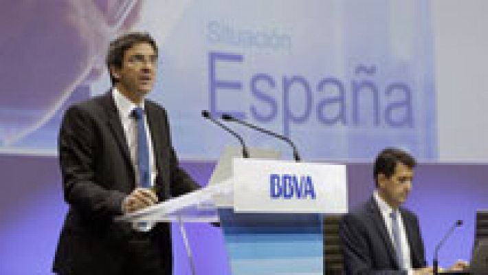 Telediario 1 - BBVA estima que el PIB crecerá un 0,7% en el cuarto trimestre y que Cataluña puede afectar a la inversión