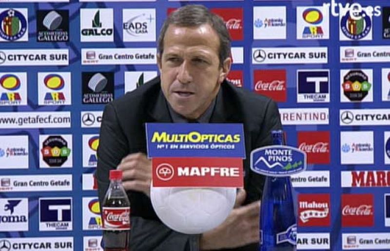  El entrenador del Getafe, Victor Muñoz, comparece en rueda de prensa tras la derrota de su equipo por 0 a 3 ante el Valencia.