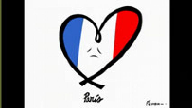 Solidaridad con Francia a modo de viñetas