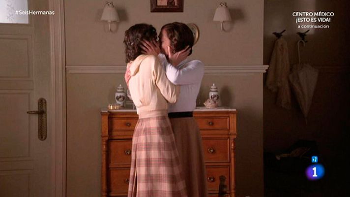Seis hermanas - Celia y Aurora se despiden con un beso