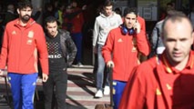 La Selección Española llega a Madrid