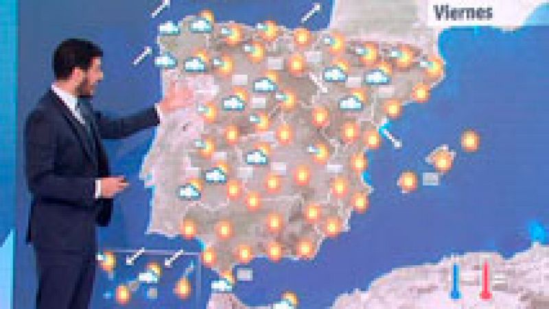 Nubes y notable descenso térmico en el norte peninsular