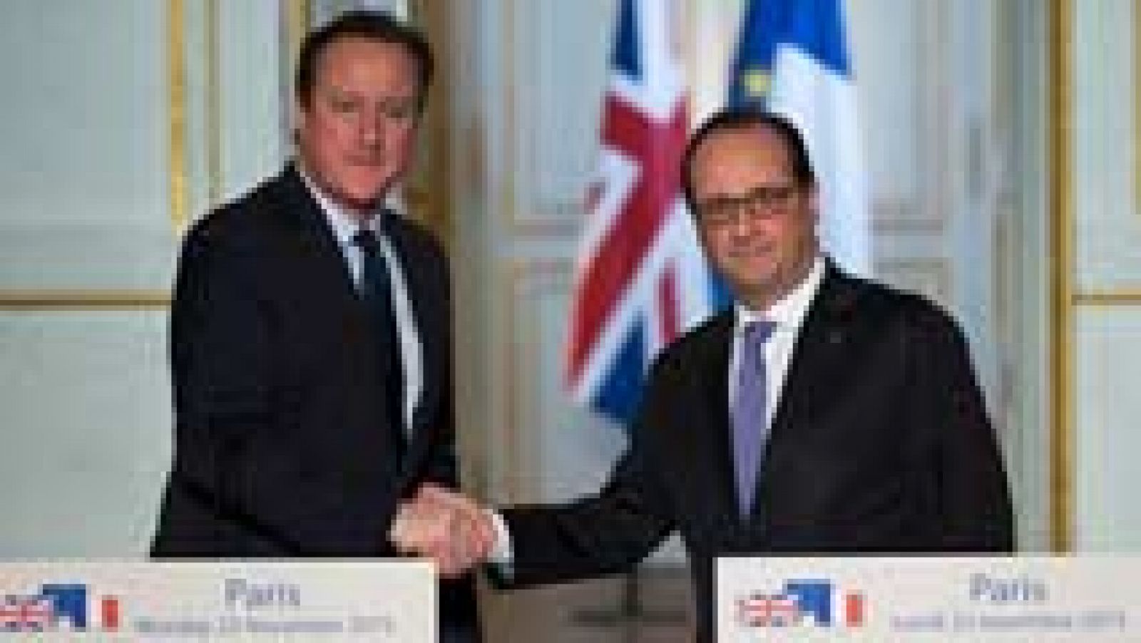 Telediario 1: Cameron y Hollande muestran sintonía en la estrategia antiterrorista contra el Daesh | RTVE Play