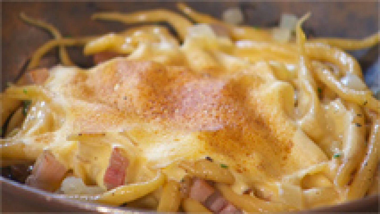 Receta de pasta fresca carbonara con sabayón