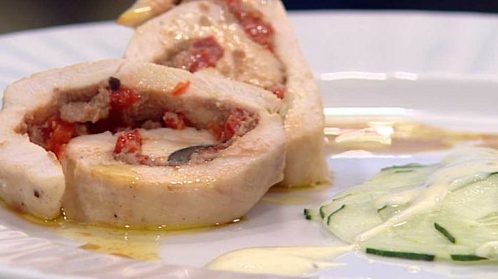 Cocina con Sergio - Pechugas rellenas con ensalada de pepino
