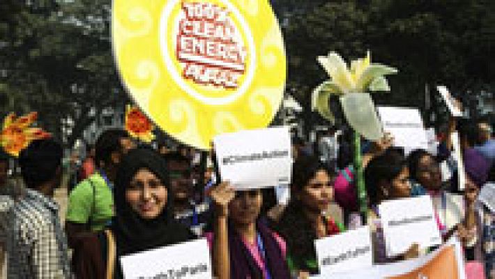 Telediario 1 - Reclaman medidas contra el calentamiento del planeta