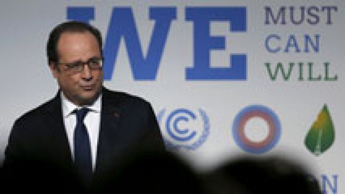 Telediario 1 - Hollande hace un llamamiento por el clima