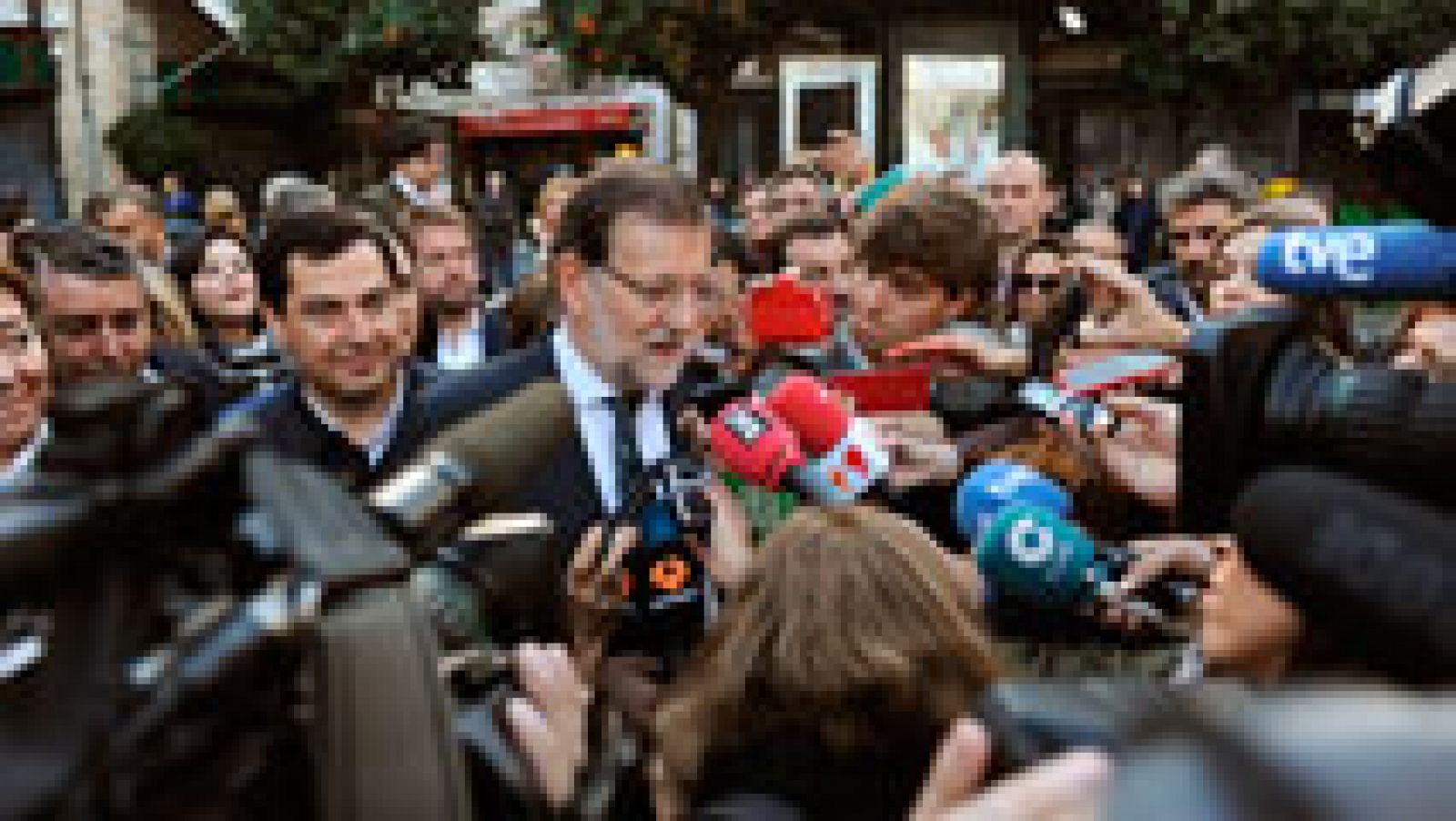 Telediario 1: Rajoy asegura que el PP ofrece "tranquilidad" y "equilibrio" frente a "experimentos" de otros | RTVE Play