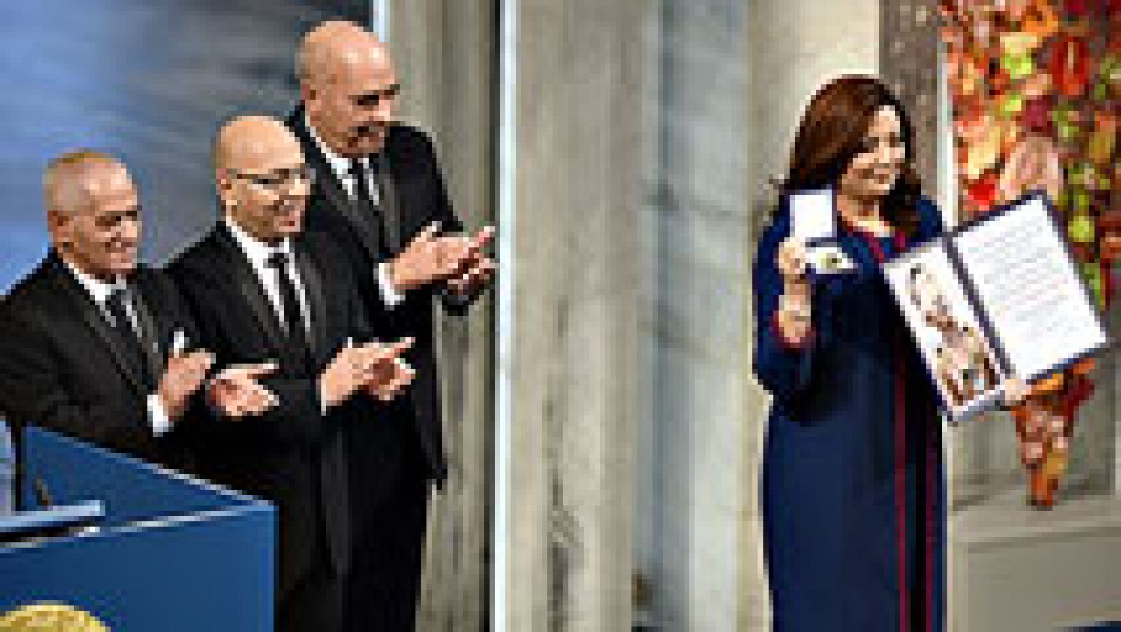 Sin programa: El Cuarteto para el Diálogo Nacional en Túnez recibe el premio Nobel de la Paz en una ceremonia en Oslo | RTVE Play