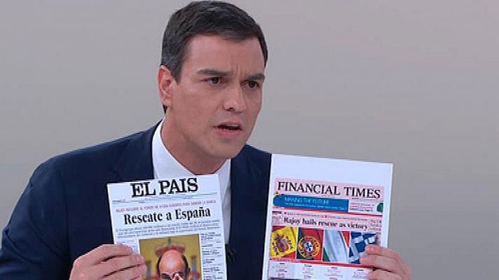 Sánchez acusa a Rajoy de rescatar a la banca