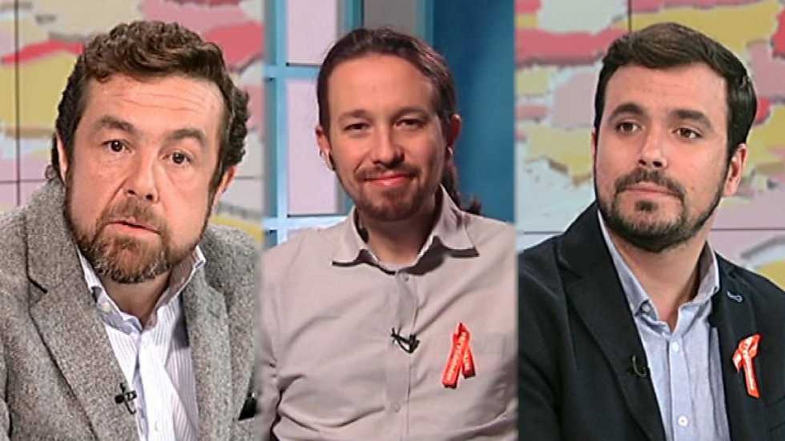 Los desayunos de TVE - Miguel Gutiérrez (Ciudadanos), Pablo Iglesias (Podemos) y Alberto Garzón (Unidad Popular)