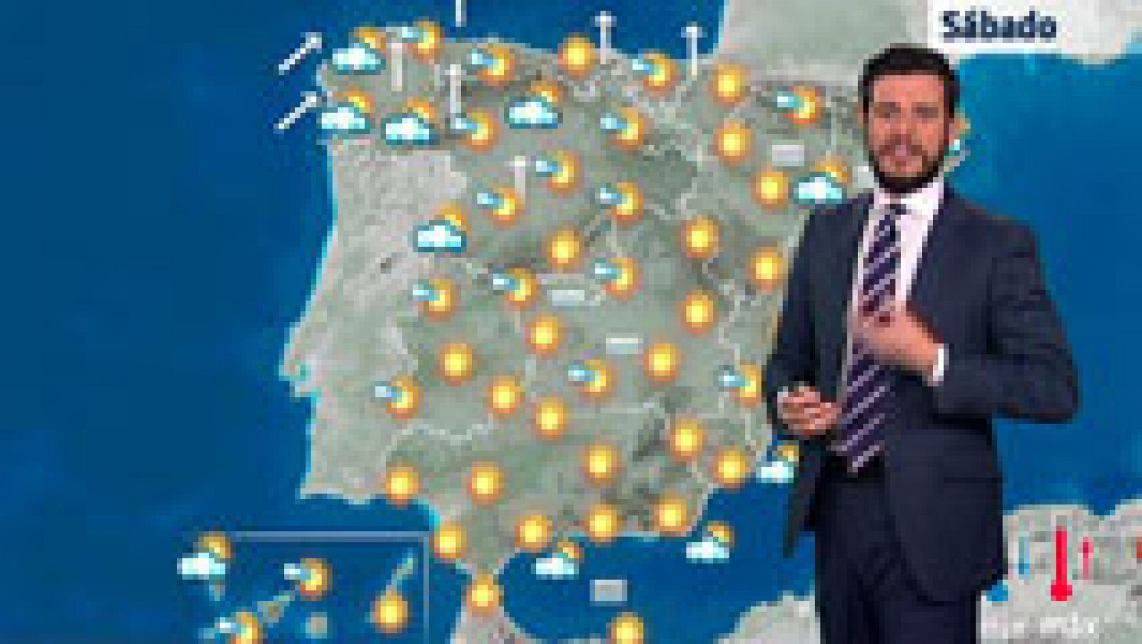 El tiempo: Viento fuerte en Galicia y Cordillera Cantábrica y altas temperaturas | RTVE Play