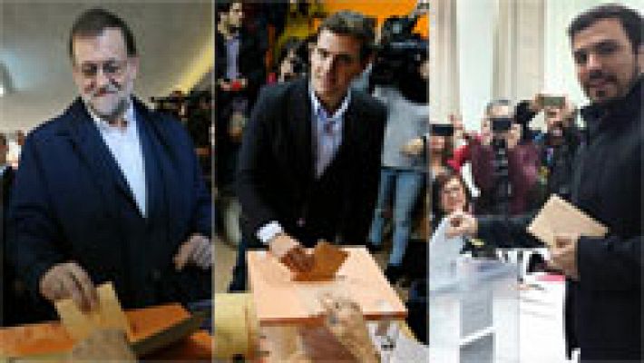 Rajoy, Rivera y Garzón votan al inicio de la jornada electoral