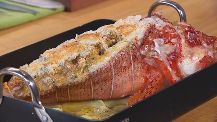 RTVE Cocina - Cabracho relleno de manitas de cerdo y alcachofas