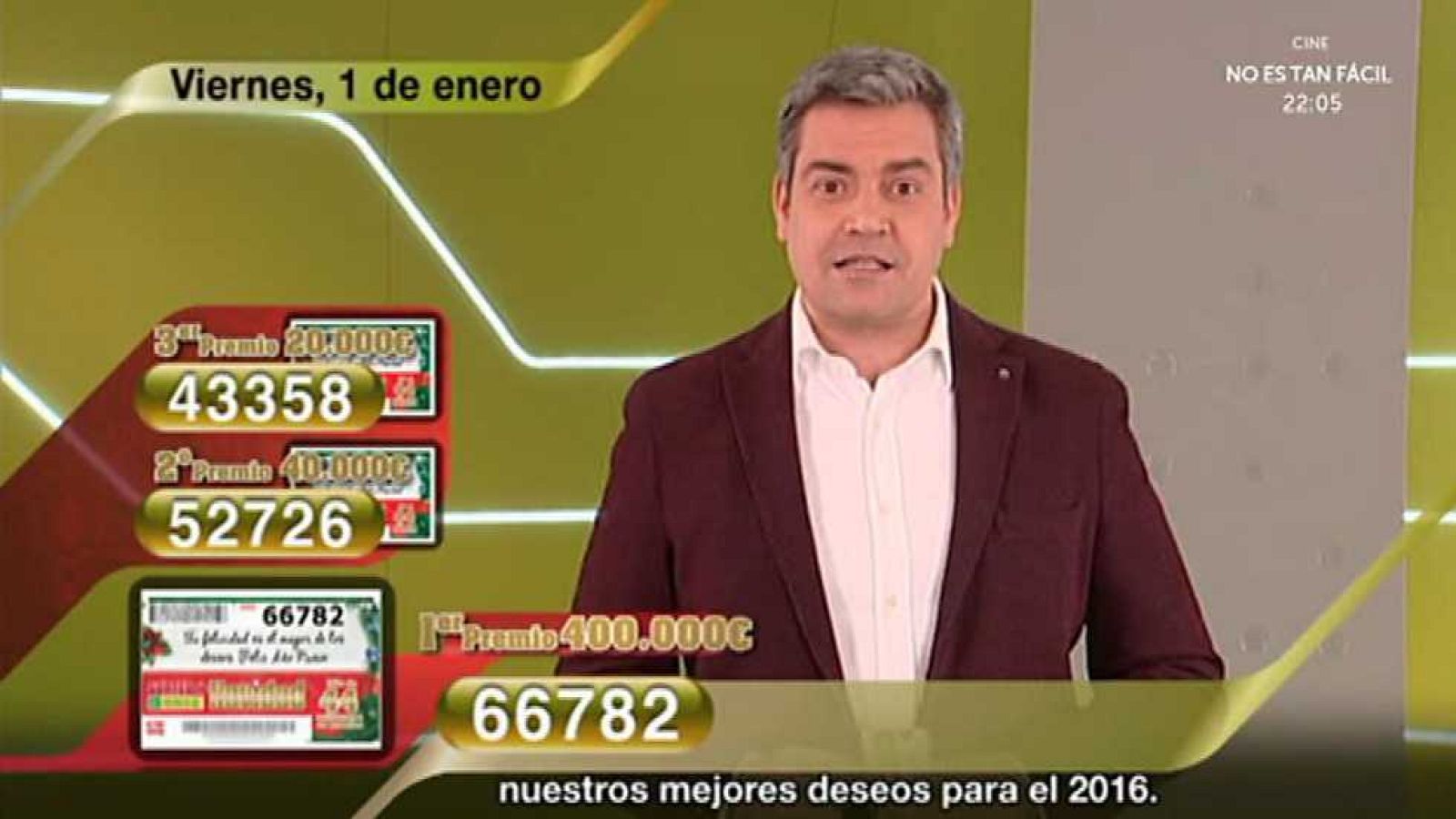 Sorteo ONCE - 01/01/16 (1) - ver ahora