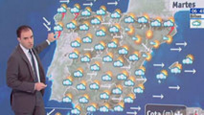 El tiempo - Viento fuerte en los litorales gallego y cantábrico