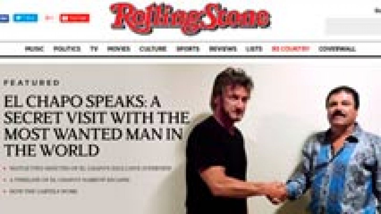 Sin programa: Sean Penn entrevistó a "El Chapo" el pasado octubre | RTVE Play