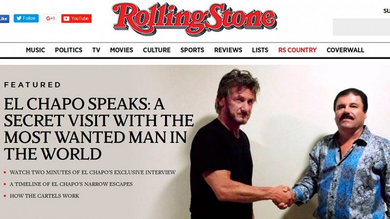 La revista estadounidense Rolling Stone ha difundido este sábado una entrevista que hizo el actor Sean Penn a Joaquín "El Chapo" Guzmán cuando el narcotraficante mexicano estaba aún en fuga.La entrevista fue hecha en varias reuniones que se llevaron