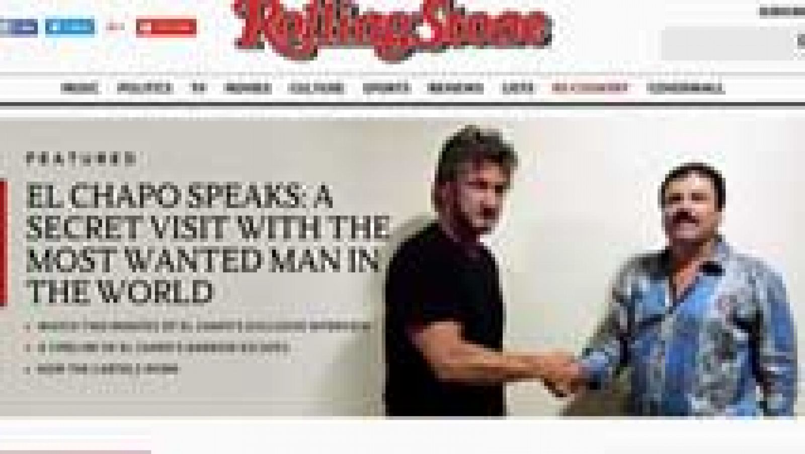 Telediario 1: El actor Sean Penn entrevistó en octubre al "Chapo" cuando estaba prófugo | RTVE Play