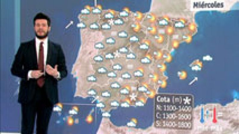 Fuertes lluvias en el sur peninsular y temperaturas sin cambios