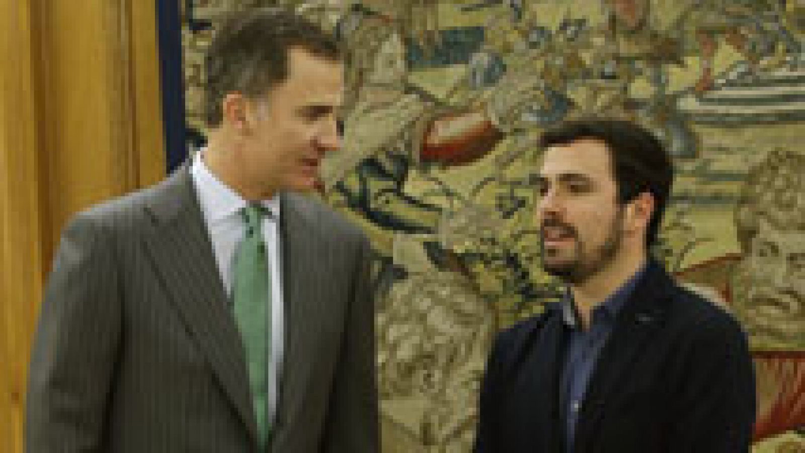 Telediario 1: Felipe VI recibe a los represenantes de IU y En Marea | RTVE Play