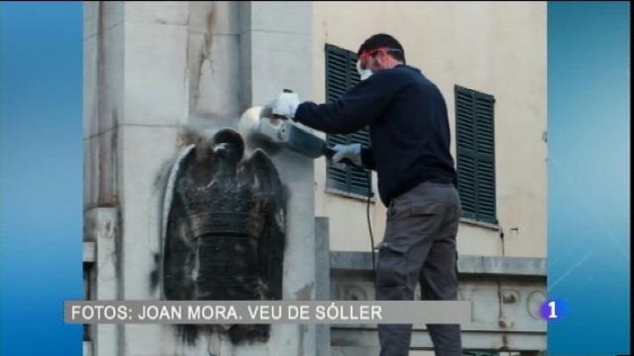 Informatiu Balear - Divisió per la retirada dels símbols franquistes del monument dels caiguts de Sóller