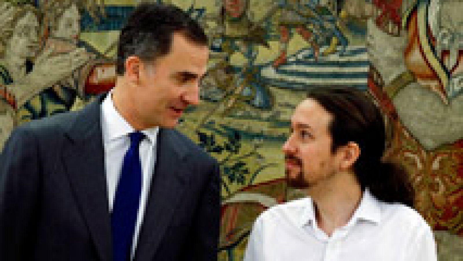 Pablo Iglesias traslada al rey su intención de formar Gobierno con PSOE e IU