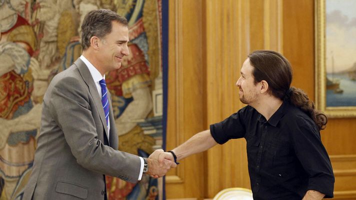 Telediario 1 - Iglesias traslada al rey que mantiene su oferta al PSOE para gobernar juntos con IU