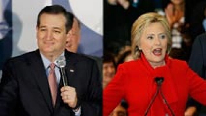 Telediario 1 - Cruz se impone a Trump en Iowa y Clinton empata con Sanders