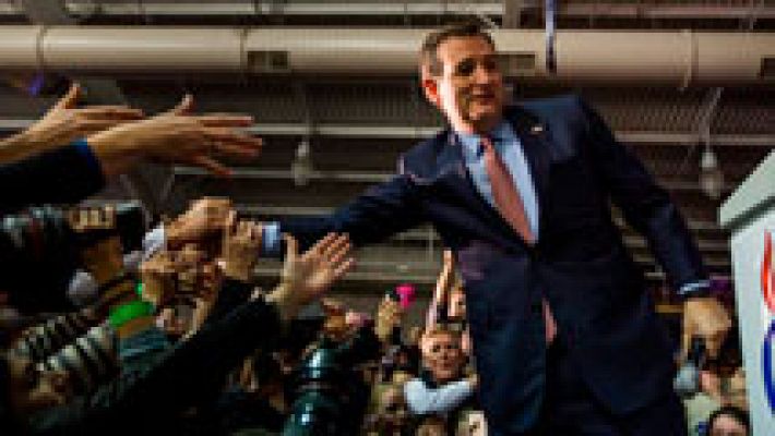 Telediario 1 - Sorpresa en los caucus de Iowa: Ted Cruz se impone a Trump y Hillary Clinton empata con Sanders