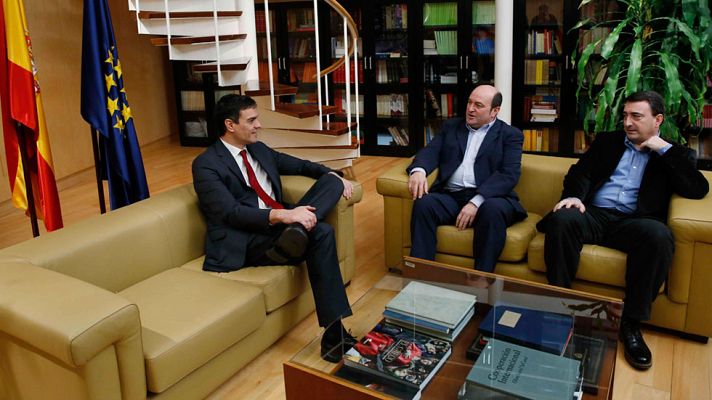 Telediario 1 - Sánchez concluye ante el PNV su ronda de contactos