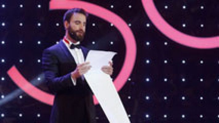 Dani Rovira bromea con el currículum del ministro de Cultura en la gala de los Goya