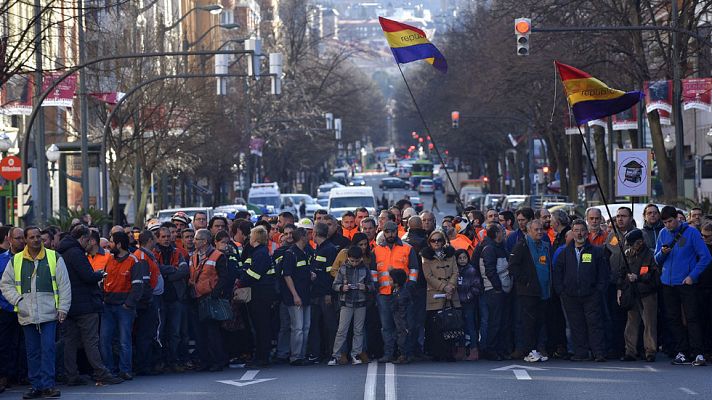 Manifestación de los trabajadores de ArcelorMittal en Bilbao