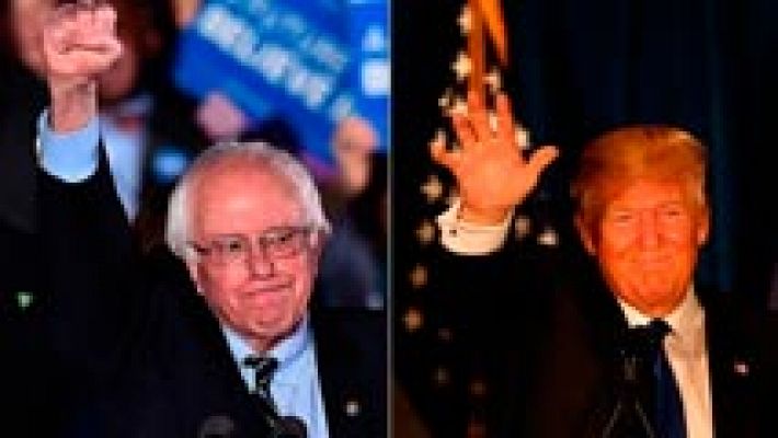 Telediario 1 - Sanders y Trump ganan con rotundidad las primarias de New Hampshire