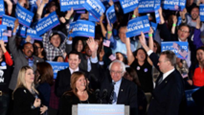 Telediario 1 - Bernie Sanders y Donald Trump arrasan en New Hampshire